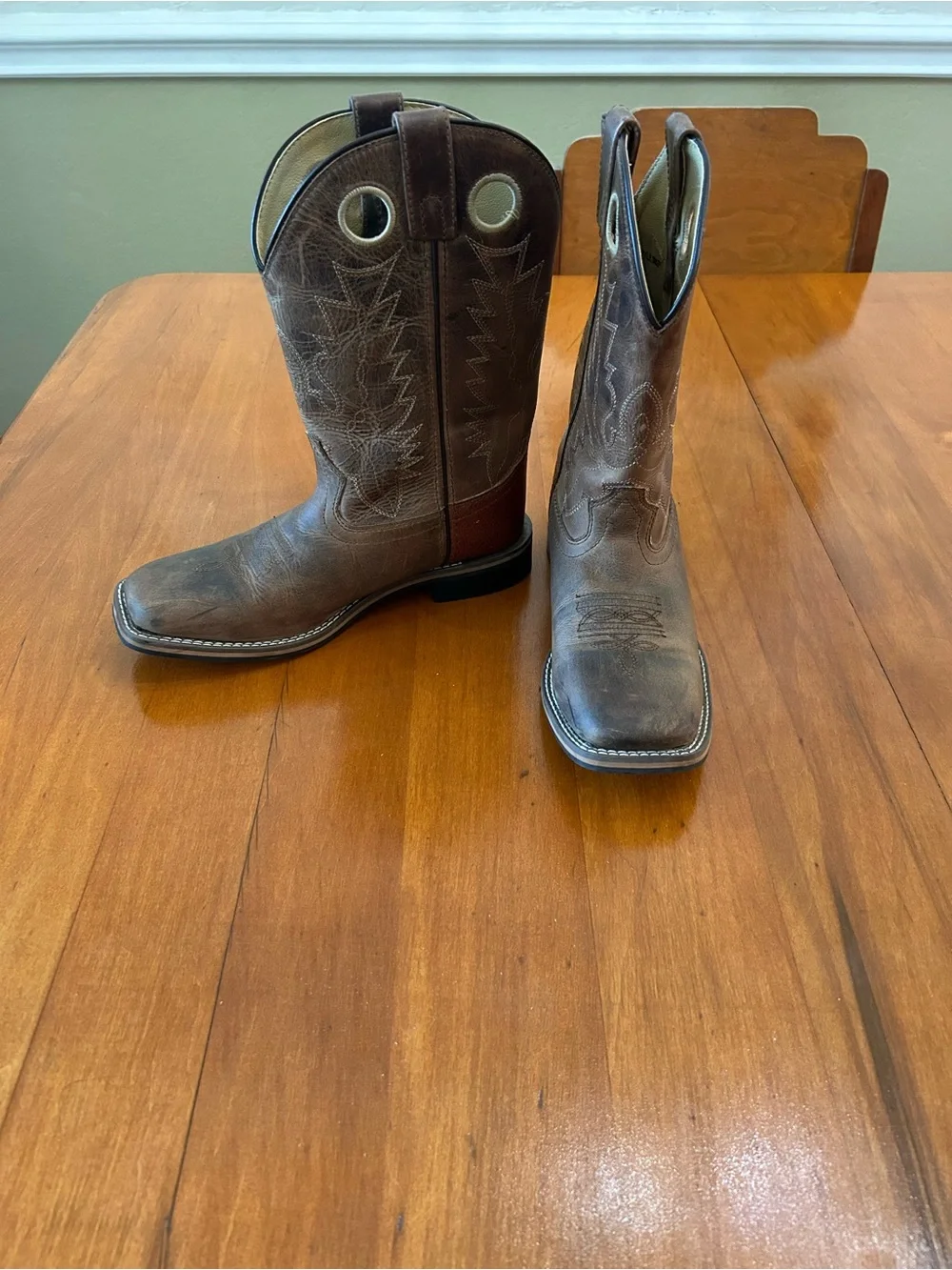 Smoky Mountain Square Toe Two-Tone Western Cowboy Boots Size 5Y